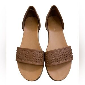 Perforated Woven Faux Leather sandals